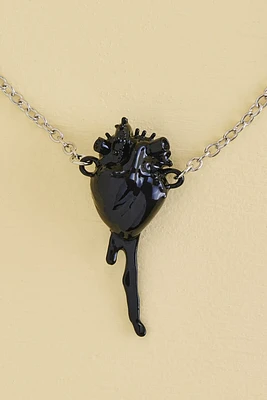 Black Bleeding Heart Necklace