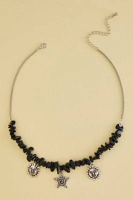 Onyx Chip Celestial Necklace