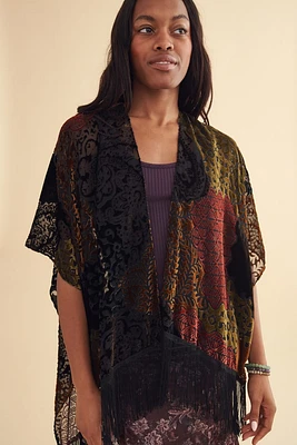 Patchwork Velvet Burnout Shawl