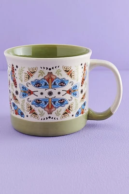 Green Moon Moth Ceramic Mug