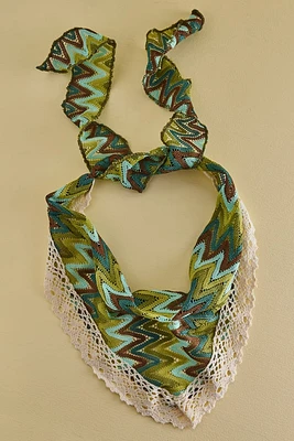 White Lace Zig Zag Hair Scarf