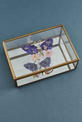 Butterfly Flowerpress Glass Keepsake Box