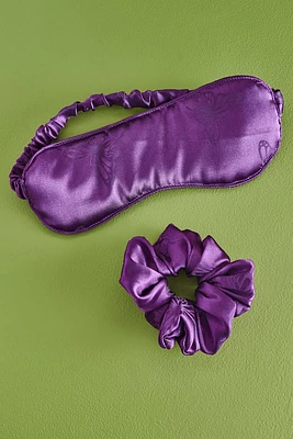 Purple Butterfly Satin Sleep Set