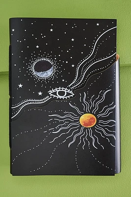 "Sun and Moon Magnetic Leather Journal