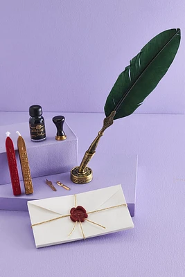 Green Feather Calligraphy and Letter Writing Set