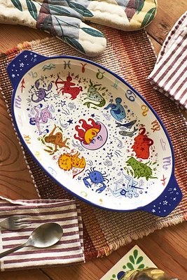 Zodiac Element Porcelain Oval Serving Platter