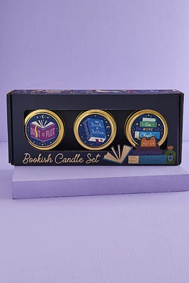 Bookish Tin Candle Set