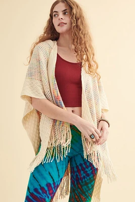 and Rainbow Open Arm Shawl