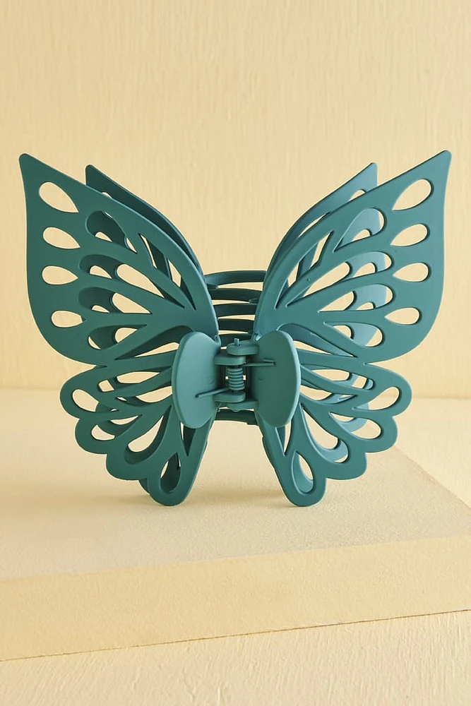 Teal Butterfly Jumbo Claw Clip