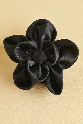 Black Fabric Daisy Flower Hair Clip