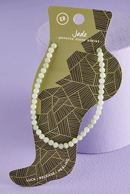 Jade Stretch Beaded Anklet