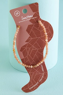 Sunstone Stretch Beaded Anklet