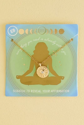 Sun Scratch Off Mantra Necklace