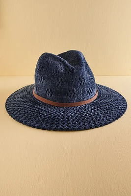 Dark Navy Knit Panama Hat