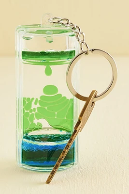 Groovy Green & Blue Two-Tone Motion Keychain