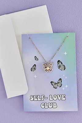 Self-Love Club Necklace Card