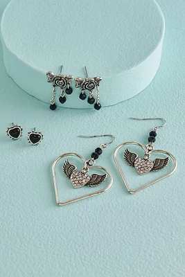 Angel Heart Earring Set