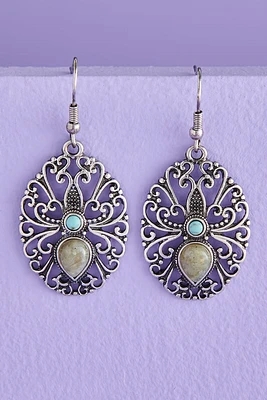 Ornate Stone Earrings