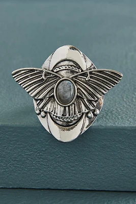 Silver Moth Ring