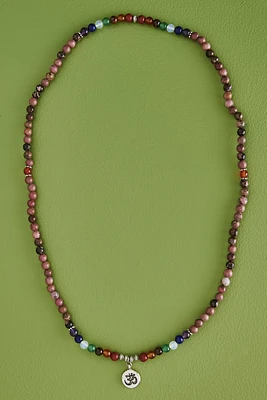 Om Multi Stone Beaded Necklace