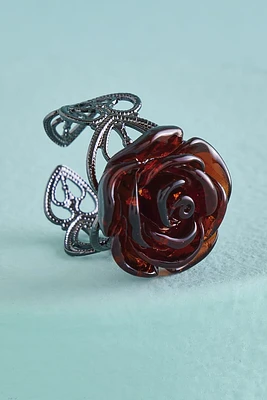 Scarlet Rose Heart Ring