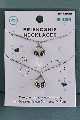 Crystal Butterfly Friendship Necklace Set