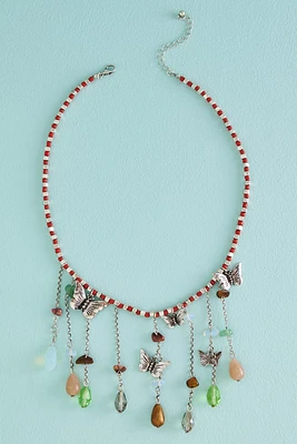 Mini Butterfly Fringe Chain Necklace