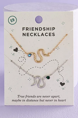 Gem Snake Friendship Necklace Set