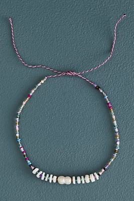 Rainbow Pearl Mini Glass Bead Anklet