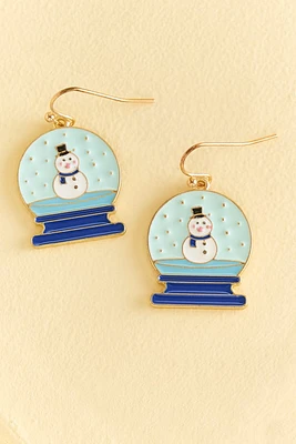 Snowman Snow Globe Earrings