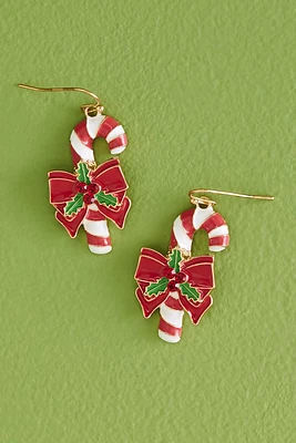 Candy Cane Bow Earrings