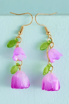 Pink Tulip Drop Earrings