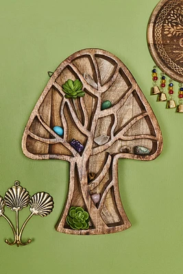 Mushroom Tree Wood Shelf
