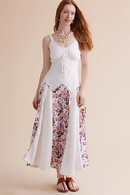 White Micro Bloom Maxi Dress