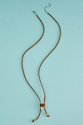 Clear Quartz Wrap Cord Necklace
