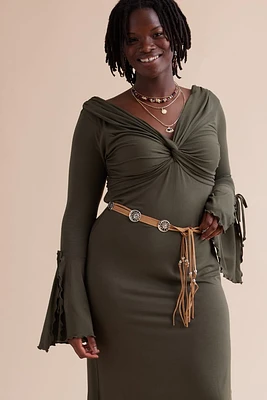 Boho Tan Suede Celestial Belt