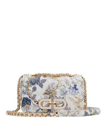 Bolso crossbody capitoneado con flores Mujer