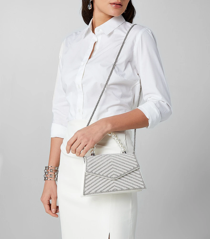 Bolso clutch con pedrería Mujer