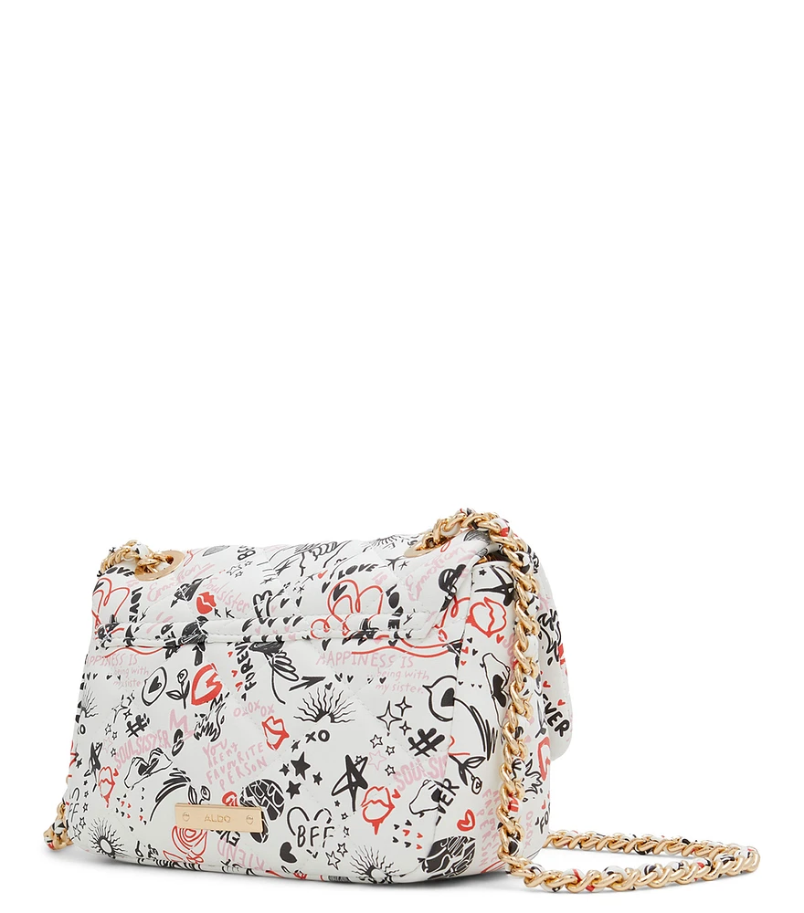 Bolso crossbody capitoneado con estampado Mujer