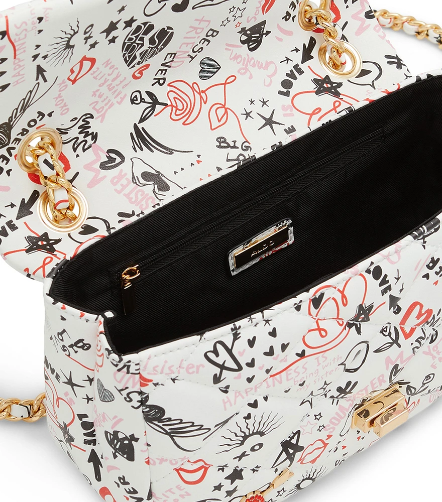 Bolso crossbody capitoneado con estampado Mujer