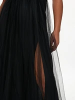 Spa Plunge Tulle Maxi Dress