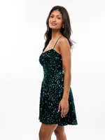 Holland Sequin Fit + Flare Dress