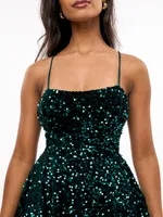 Holland Sequin Fit + Flare Dress