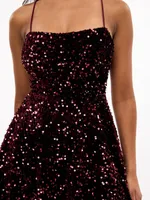 Holland Sequin Fit + Flare Dress