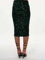 Kasen Velvet Sequin Long Skirt