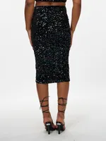 Kasen Velvet Sequin Long Skirt