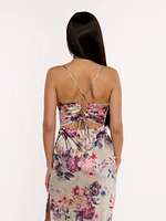 Bogota Satin Floral Print Dress