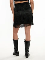 Dallas High Waisted Fringe Skirt