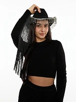 Dallas Long Sleeve Fringe Crop Top