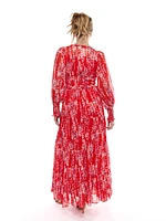 Aviva Long Sleeve Tier Maxi Dress